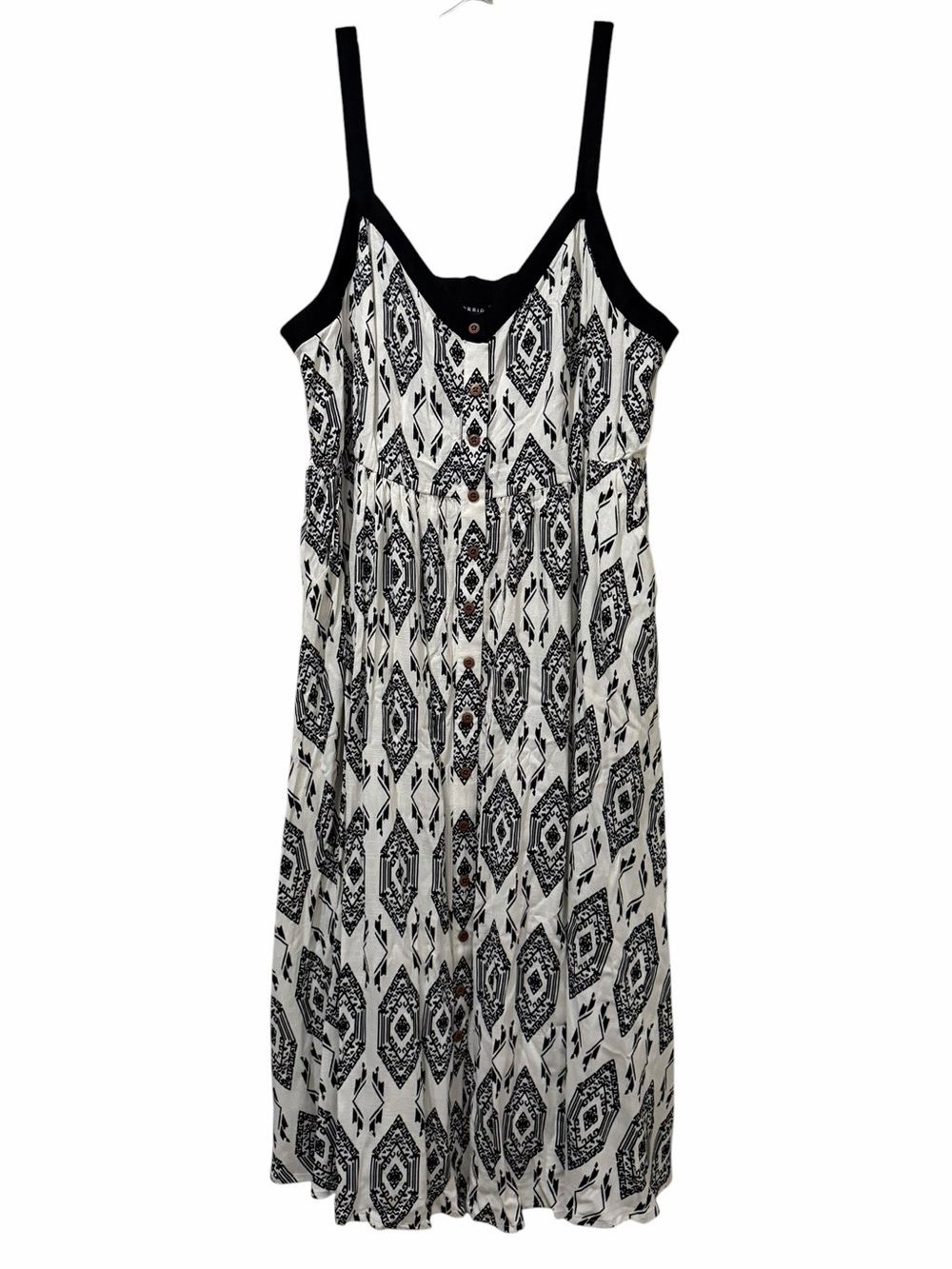 Torrid 2X Midi Black and White Boho Sleeveless Sundress NWT B2